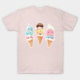 Cute kids design; ice cream; pretty; summer; cool; ice cream cones; cutesie; child; girl; sweet; dessert; T-Shirt